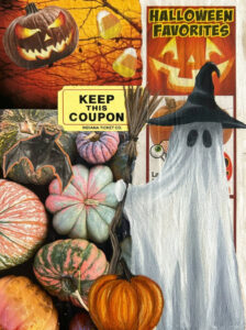 halloween pumpkins ghost mixed media collage painting by jayde haidar